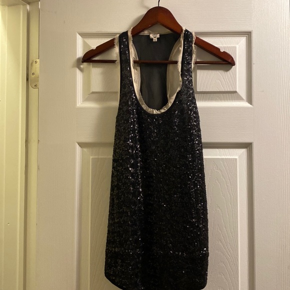 Silk and sequinned tank top - Picture 1 of 3